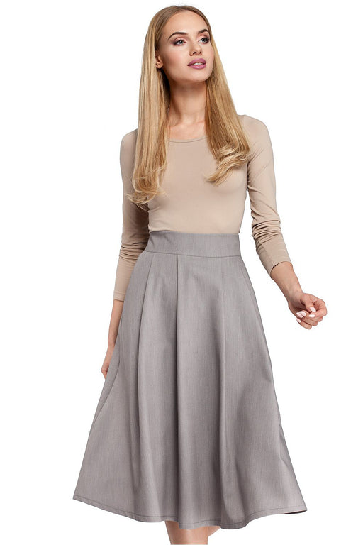 Elevate Your Style with the Timeless Flared Knee-Length Skirt - Size L - Elegant Wardrobe Essential