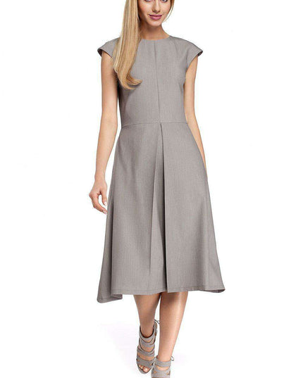 Elegant Pleated Midi Dress - Ideal for Daytime Chic
