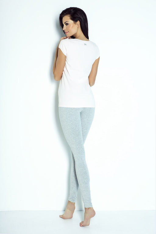 Bow-Accented Cotton Leggings with a Chic Flair - Size S