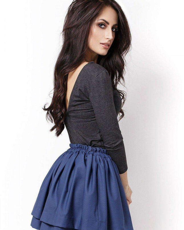 Flirty Double Layered Mini Skirt Waist Cinching Design LXL