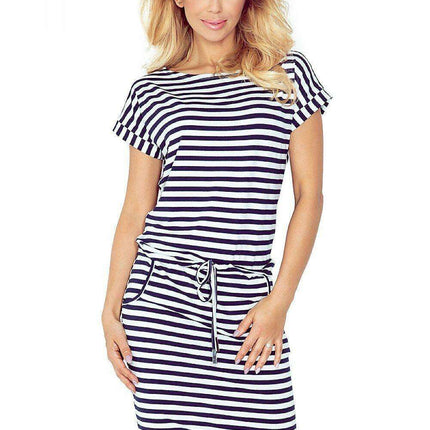 Chic Sporty Short Sleeve Day Dress - Numoco Model 90457