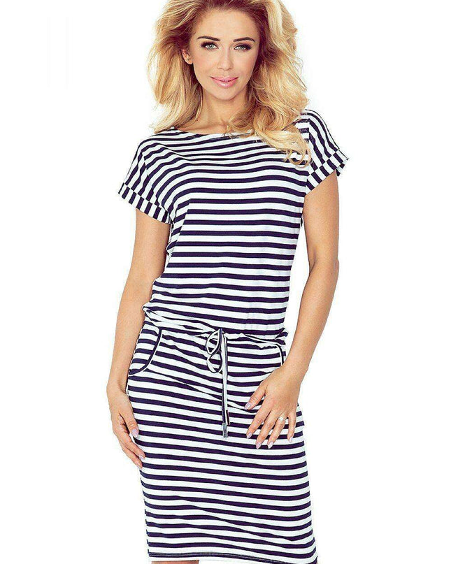 Chic Sporty Short Sleeve Day Dress - Numoco Model 90457