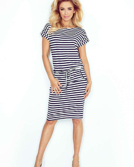 Chic Sporty Short Sleeve Day Dress - Numoco Model 90457