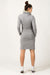 Colorful Pocketed Knit Sweater Dress with Chimney Neckline - Tessita Style 93553