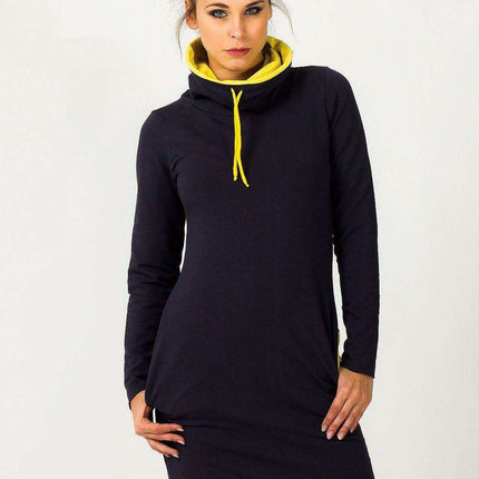 Sporty Chic Knit Daydress with Adjustable Sleeve Length