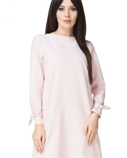 Elegant Eyelet Trapeze Mini Dress - Tessita Model 93580