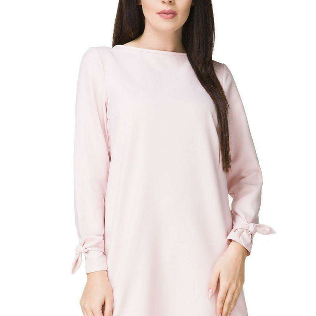 Elegant Eyelet Trapeze Mini Dress - Tessita Model 93580