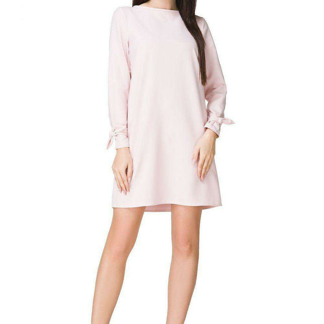 Elegant Eyelet Trapeze Mini Dress - Tessita Model 93580