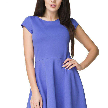 Elegant Summer Breeze: Tessita Flared Cotton Boat Neck Dress