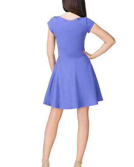 Elegant Summer Breeze: Tessita Flared Cotton Boat Neck Dress