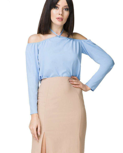 Chic Pleated Off-Shoulder Blouse for Effortless Elegance