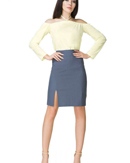 Chic Neck-Tie Blouse with Comfortable Stretch Band - Style 93607