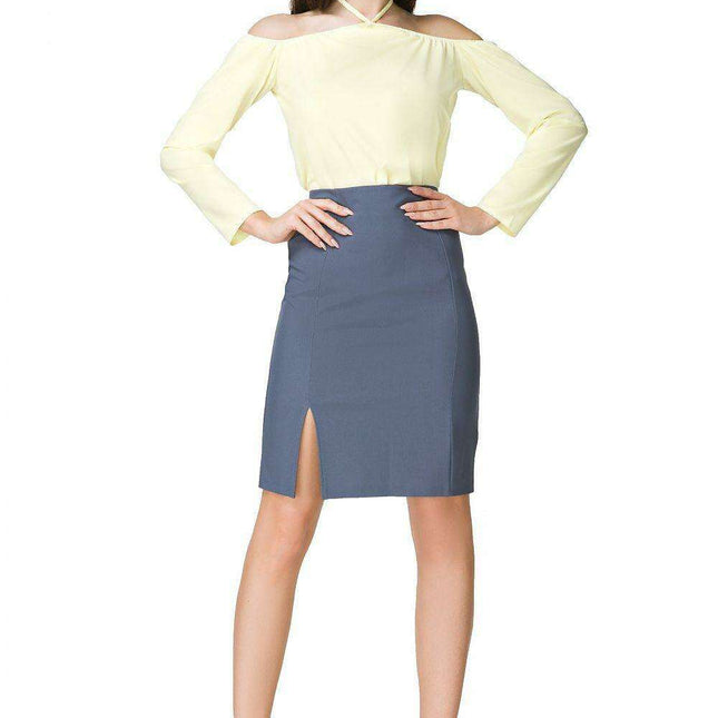 Chic Neck-Tie Blouse with Comfortable Stretch Band - Style 93607