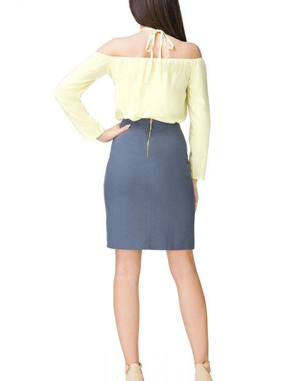 Chic Neck-Tie Blouse with Comfortable Stretch Band - Style 93607