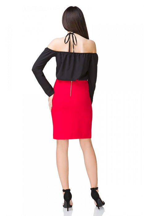 Tessita 93608 - Stylish Neck-Tied Blouse with Ruched Shoulders