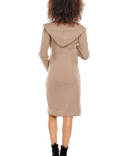 Chic Hooded Maternity and Nursing Dress with Practical Kangaroo Pocket