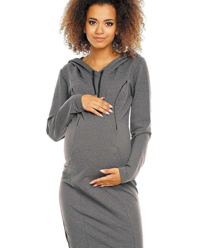 Chic Comfort Maternity and Nursing Hoodie Dress