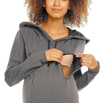 Chic Comfort Maternity and Nursing Hoodie Dress