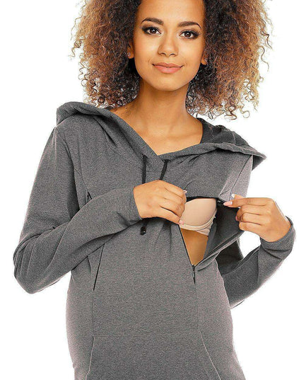 Chic Comfort Maternity and Nursing Hoodie Dress
