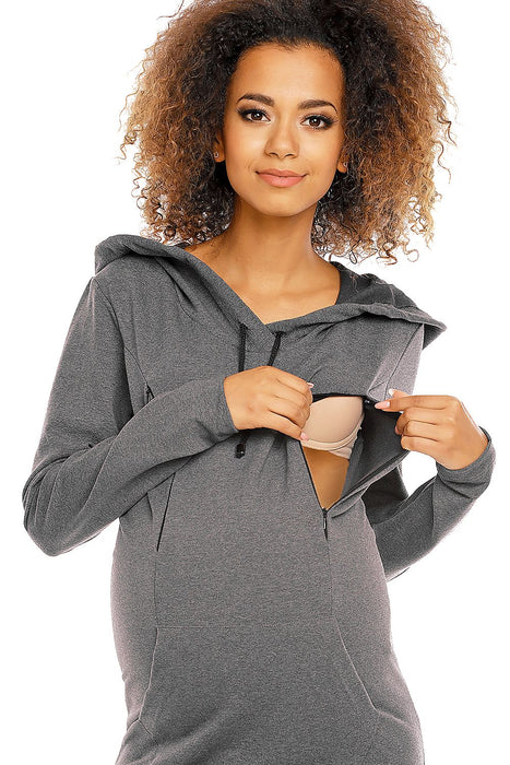 Ultimate Hooded Maternity and Nursing Dress for Cozy Convenience