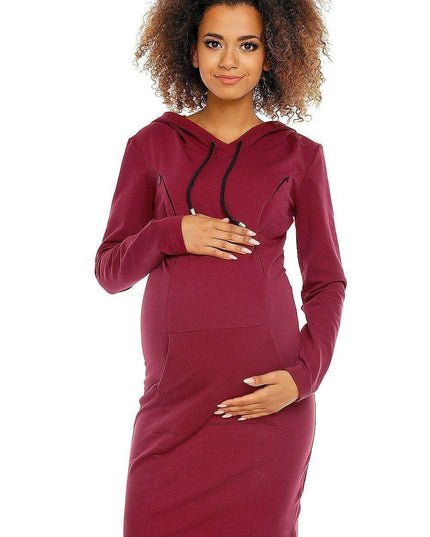 Pregnancy Hooded Nursing Dress: "Cozy Comfort" - Versatile Maternity Piece