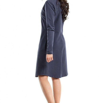 Daytime Elegance Split-Neck Dress