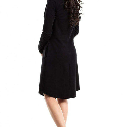Daytime Elegance Split-Neck Dress