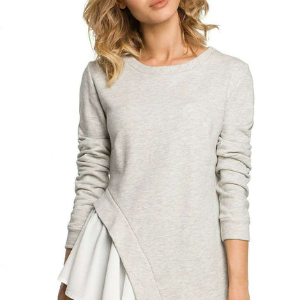 Elevate Your Look with Blouse Moe: Chic Asymmetrical Top in Soft Knit and Airy Fabric Blend