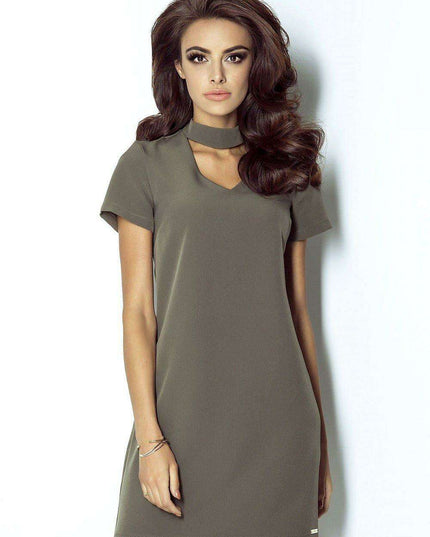 Chic Choker Neckline Trapezoidal Cocktail Evening Dress