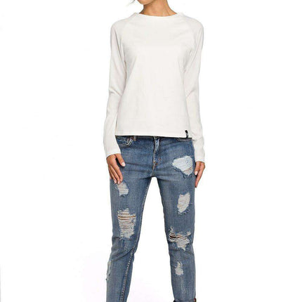 Effortlessly Chic Knit Sleeve Blouse for Stylish Elegance