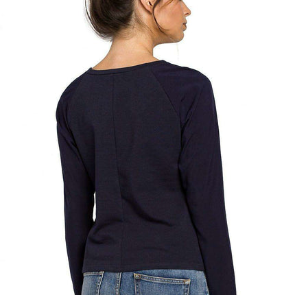 Effortlessly Chic Knit Sleeve Blouse for Stylish Elegance