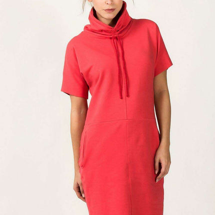 Chic Knit Turtleneck Dress with Functional Pockets