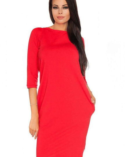 Tessita Elegant Knit Dress with Charming Bow Detail