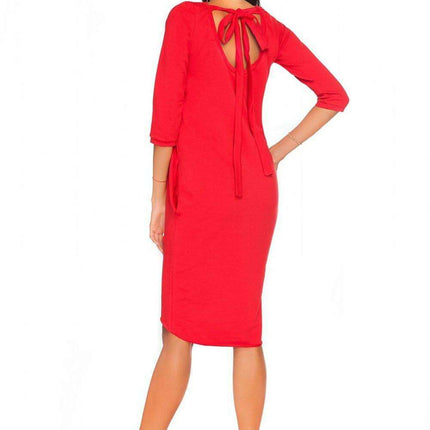 Tessita Elegant Knit Dress with Charming Bow Detail