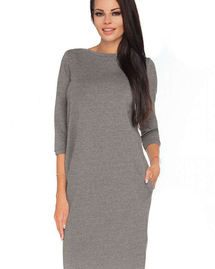 Tessita Elegant Knit Dress with Charming Bow Detail