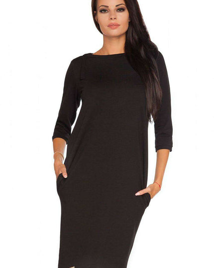 Tessita Elegant Knit Dress with Charming Bow Detail