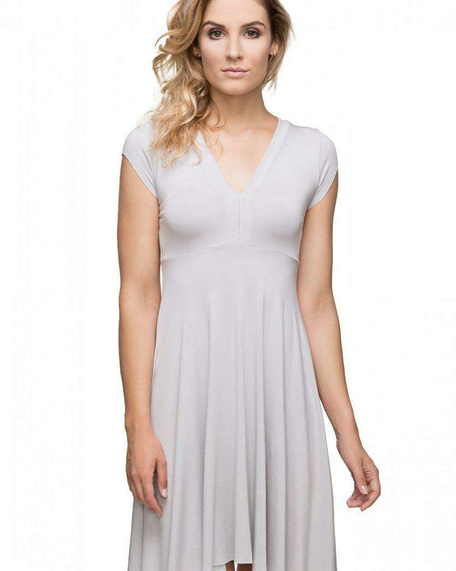 Tessita Elegant Deep V-Neck Knit Evening Dress