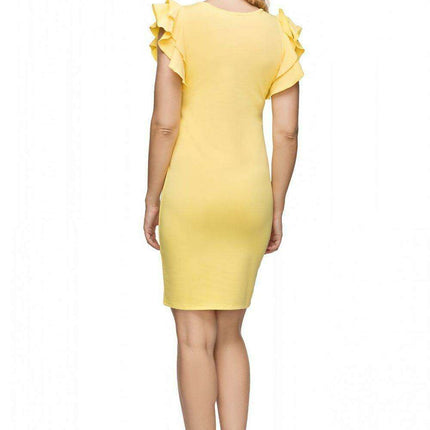 Chic Frill-Embellished Knit Evening Gown - Tessita Collection