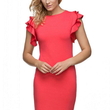 Chic Frill-Embellished Knit Evening Gown - Tessita Collection