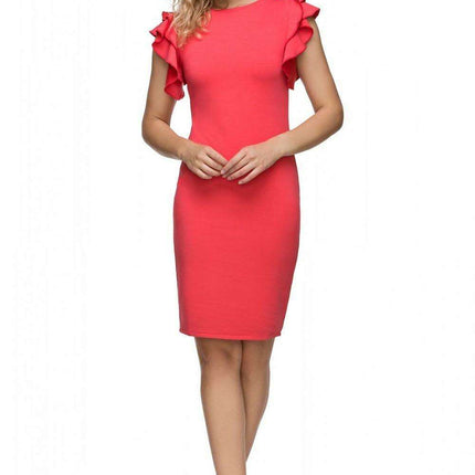 Chic Frill-Embellished Knit Evening Gown - Tessita Collection