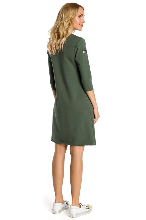 Knit Pocket Dress with Chic Ribbon Detail