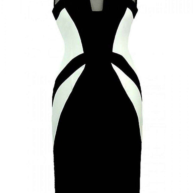 Elegant Mesh-Neckline Evening Dress