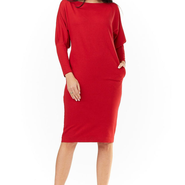 Chic Everyday Long Sleeve Cotton Dress with Convenient Pockets - Très Elite