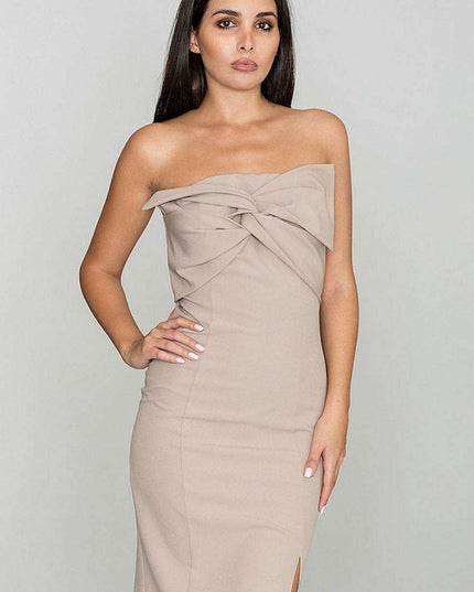 Chic Bow-Detail Evening Gown