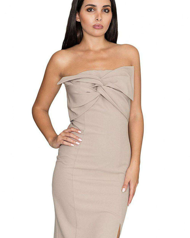 Chic Bow-Detail Evening Gown