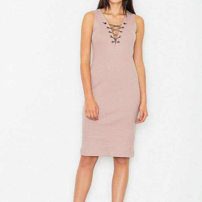 Elegant Cotton Maxi Dress with Charming Neck Tie for Effortless Style