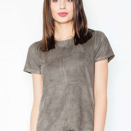 Chic Beige Short Sleeve Blouse