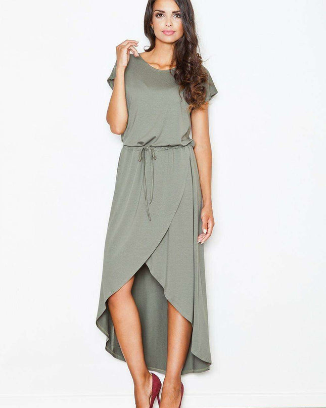 Chic Asymmetrical Daytime Figl Dress