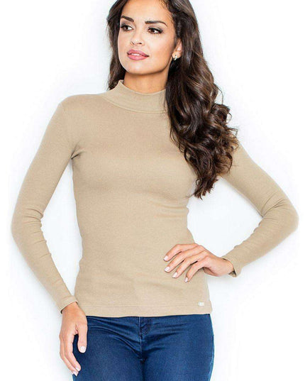 Chic Striped Turtleneck Sweater - Timeless Knit Top for Stylish Women
