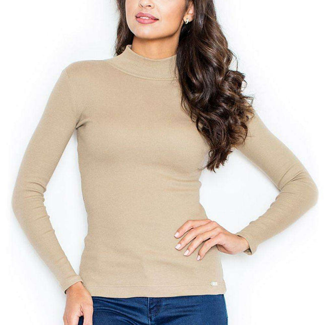 Chic Striped Turtleneck Sweater - Timeless Knit Top for Stylish Women